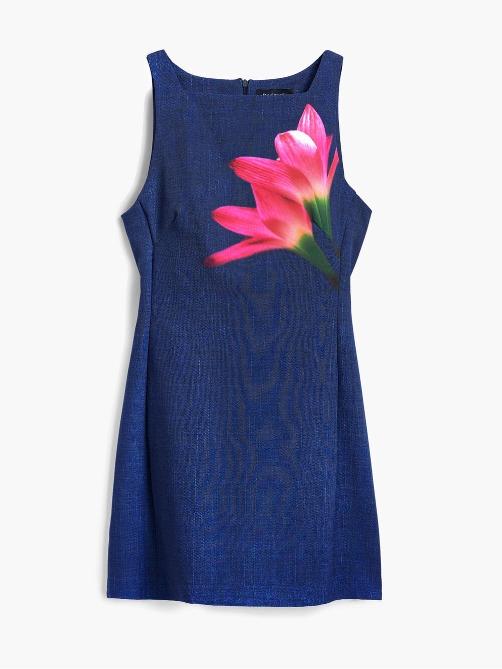 Desigual Denim-Effect Mini Dress Sleeveless Blue